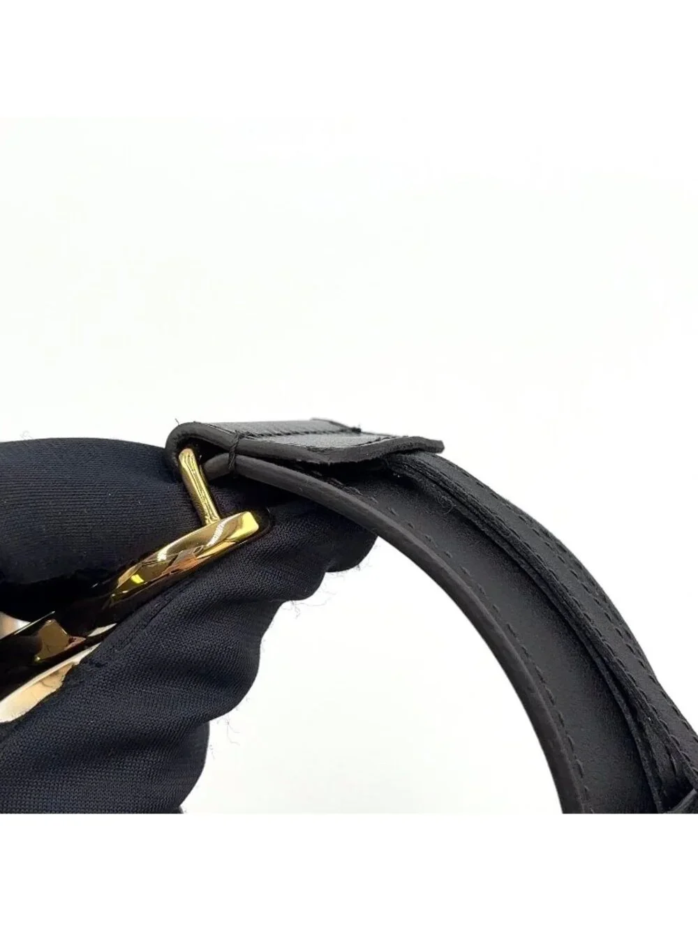 Gucci GG Marmont Leather Black Belt Gold